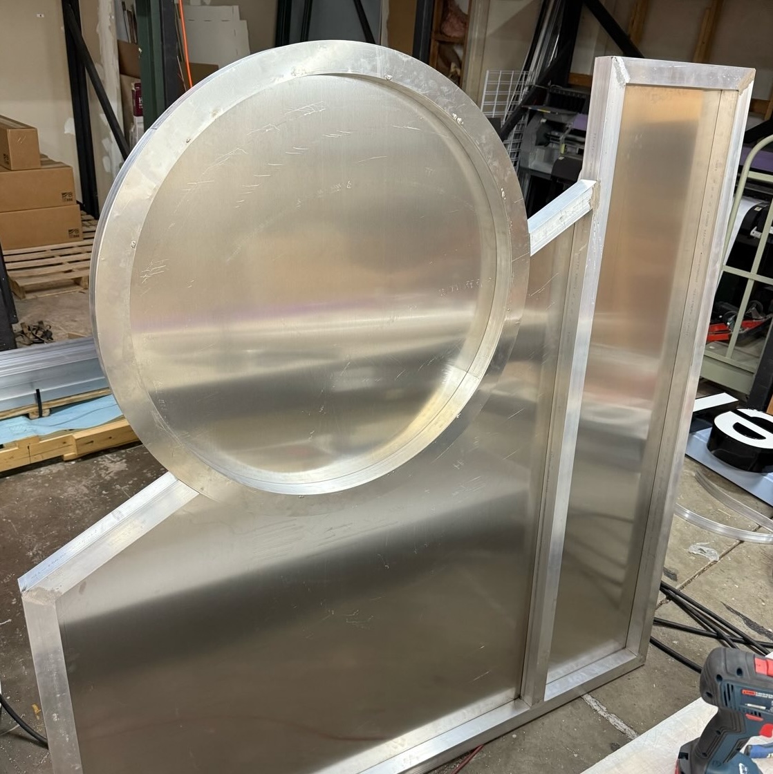 Wooden table with metal legs